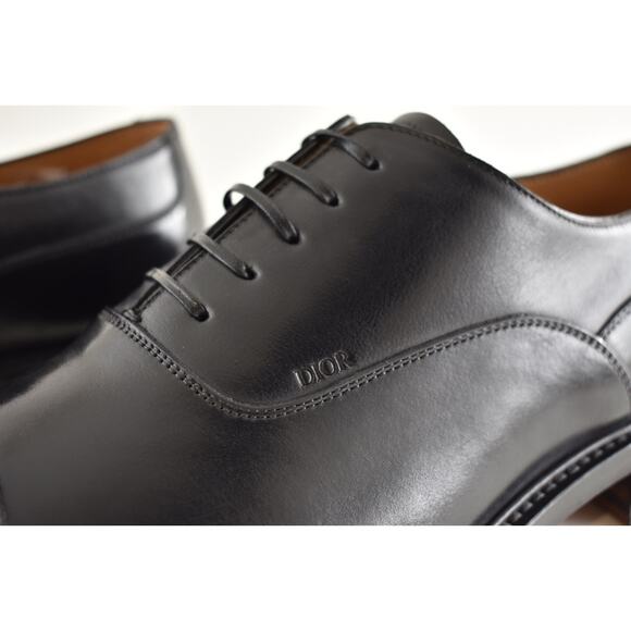 Dior Embassy Oxford Loafer Black Calfskin Leather Flat Lace Up Dress Shoes 44 11 - Picture 16 of 16